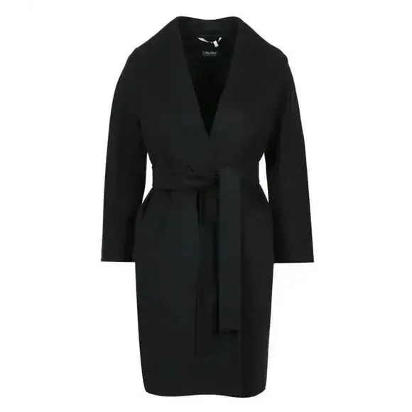 'S Max Mara belted virgin-wool coat, Black, Size 0 - Picture 6 of 10
